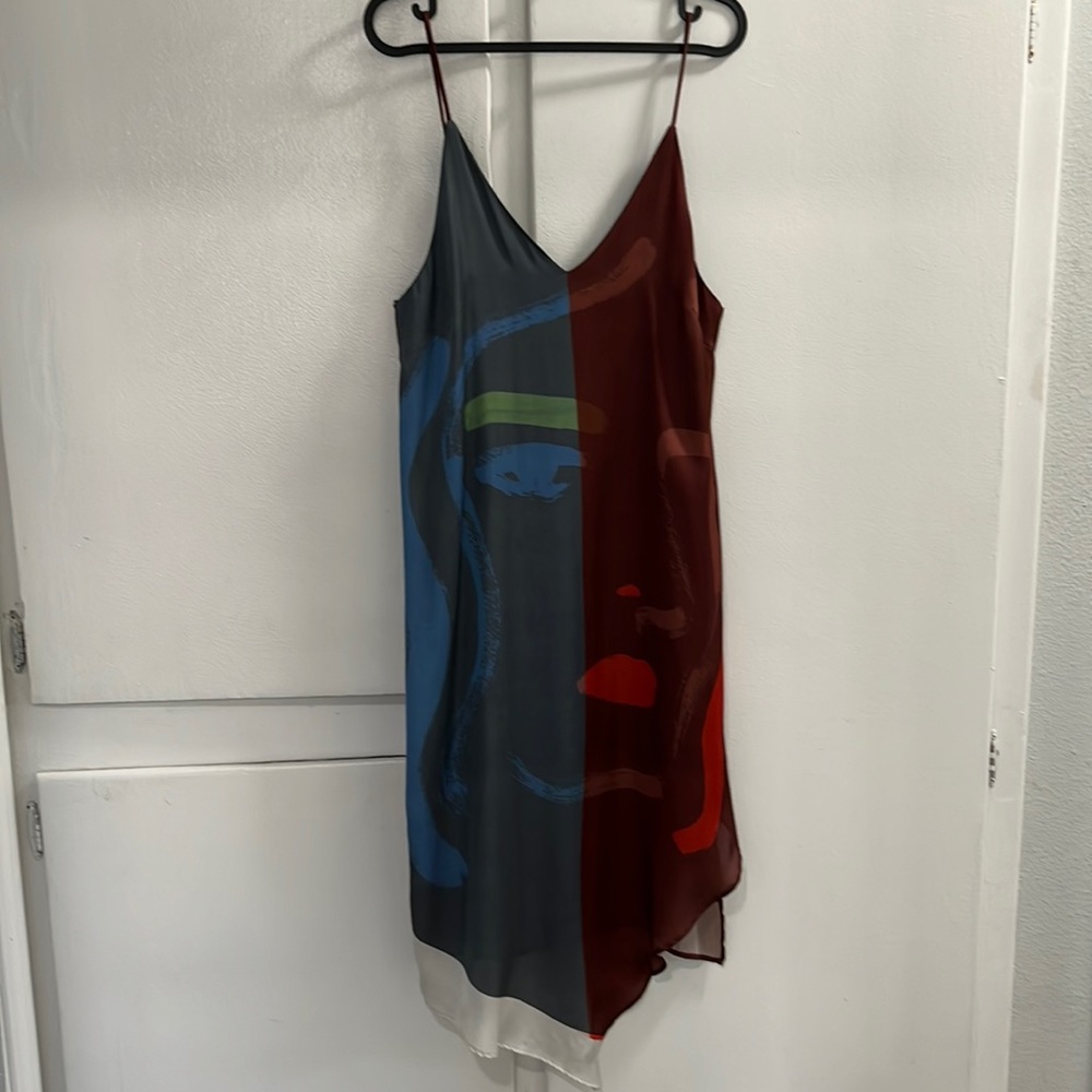 Asymmetrical Satin Dress